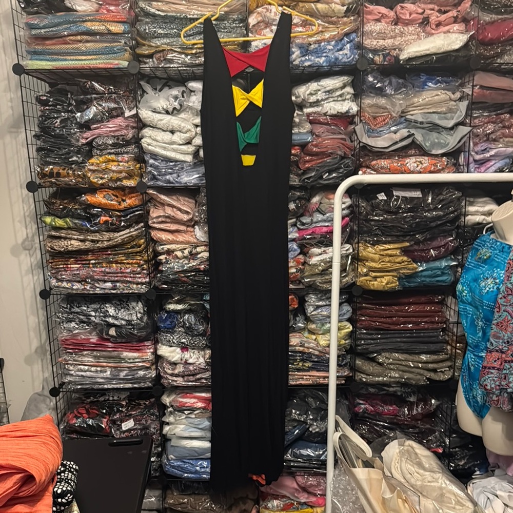 Ping Red and Orange Sleeveless Bodycon Maxi Dress - Picture 4 of 6
